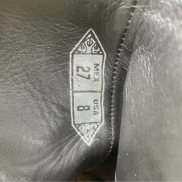 CUADRA Men LEATHER semi square black boots size 8 - Picture 8 of 16